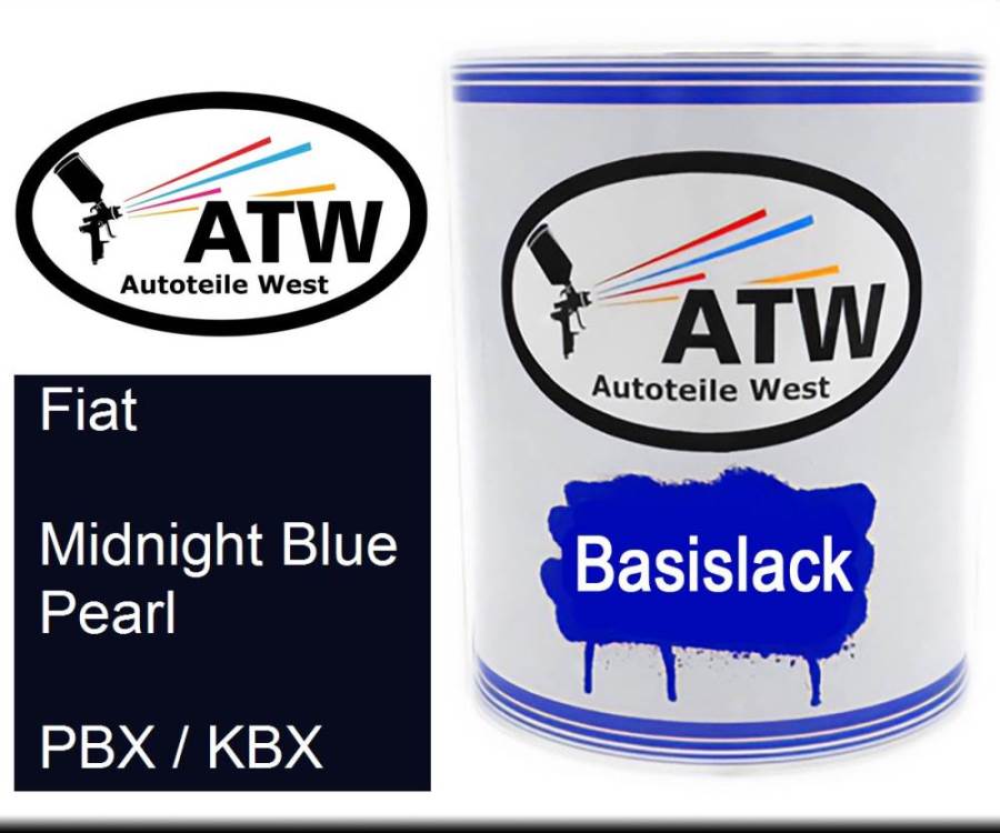 Fiat, Midnight Blue Pearl, PBX / KBX: 1L Lackdose, von ATW Autoteile West.